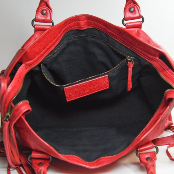 Red Balenciaga Motorcycle City Bag - Picture 9 of 13